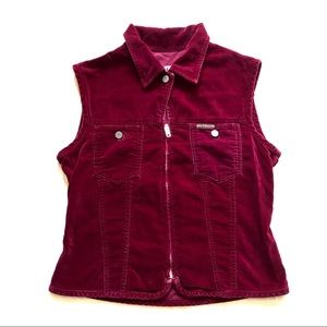 CK wine-red velvet vest